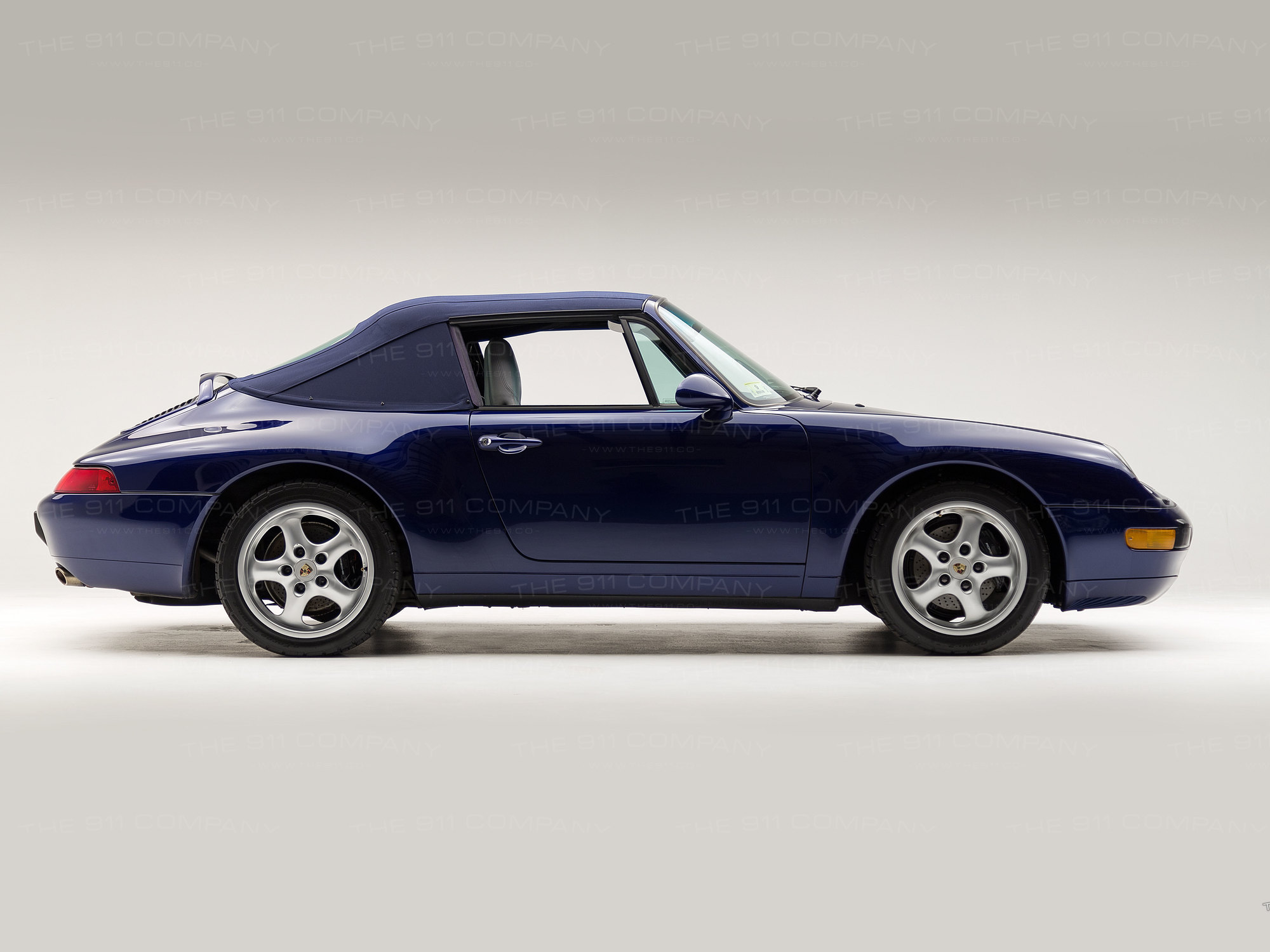 1995 Porsche 993 Cabriolet Iris Blue Pearl WP0CA2995SS340243 Studio